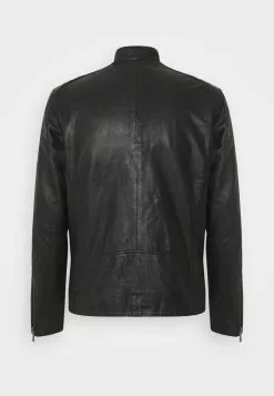 Selected Homme SLHICONIC RACER - Veste En Cuir - Black -Selected Homme Soldes Boutique 529d1eee4faa4c078908c7c30a0aa10b