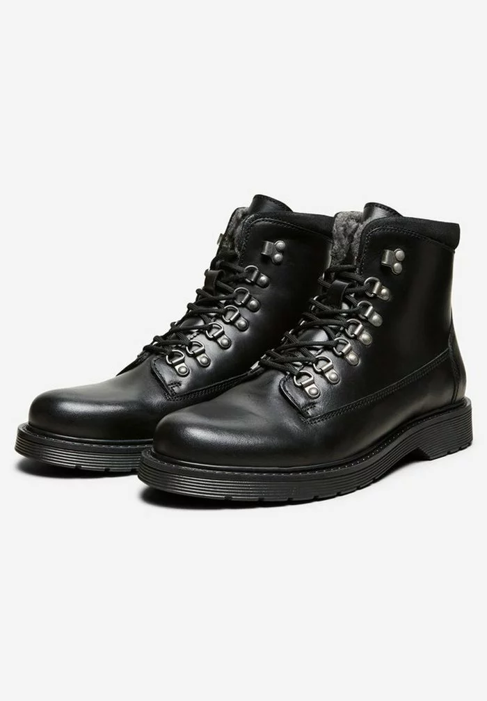 Selected Homme Bottines à Lacets - Black 4 Selected Homme Bottines à Lacets - Black – Image 4