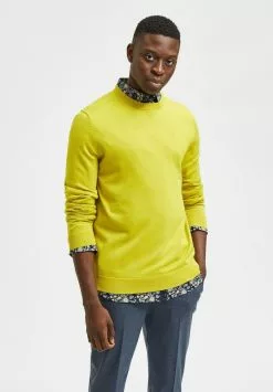 Selected Homme SLHTOWN MERINO COOLMAX CREW - Pullover - Warm Olive