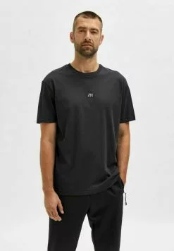 Selected Homme KURZE ÄRMEL - T-shirt Basique - Jet Black