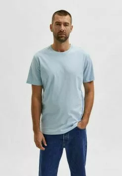 Selected Homme SLHNORMAN SS O-NECK S NOOS - T-shirt Basique - Celestial Blue