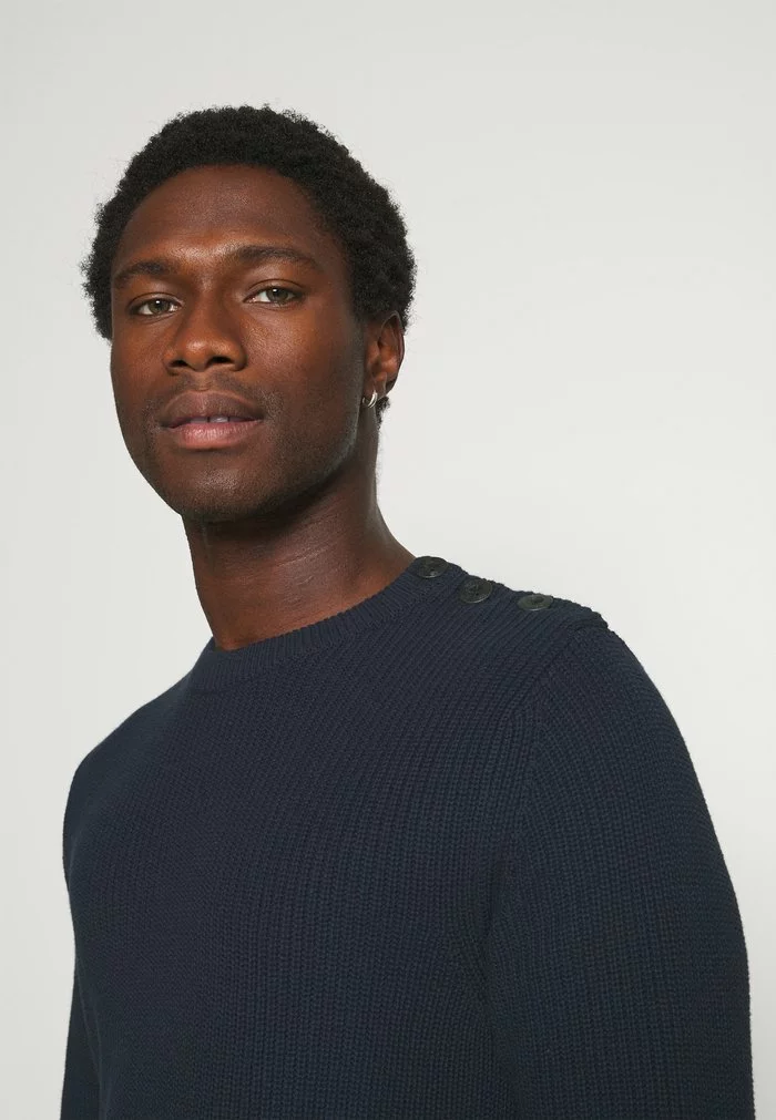 Selected Homme SLHIRVEN BUTTON CREW - Pullover - Black 4 Selected Homme SLHIRVEN BUTTON CREW - Pullover - Black – Image 4