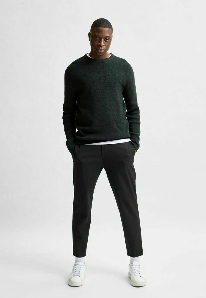 Selected Homme Pullover - Dark Green Mottled Green 2 Selected Homme Pullover - Dark Green Mottled Green – Image 2