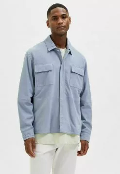 Selected Homme SHACKET - Veste En Cuir - Blue Fog