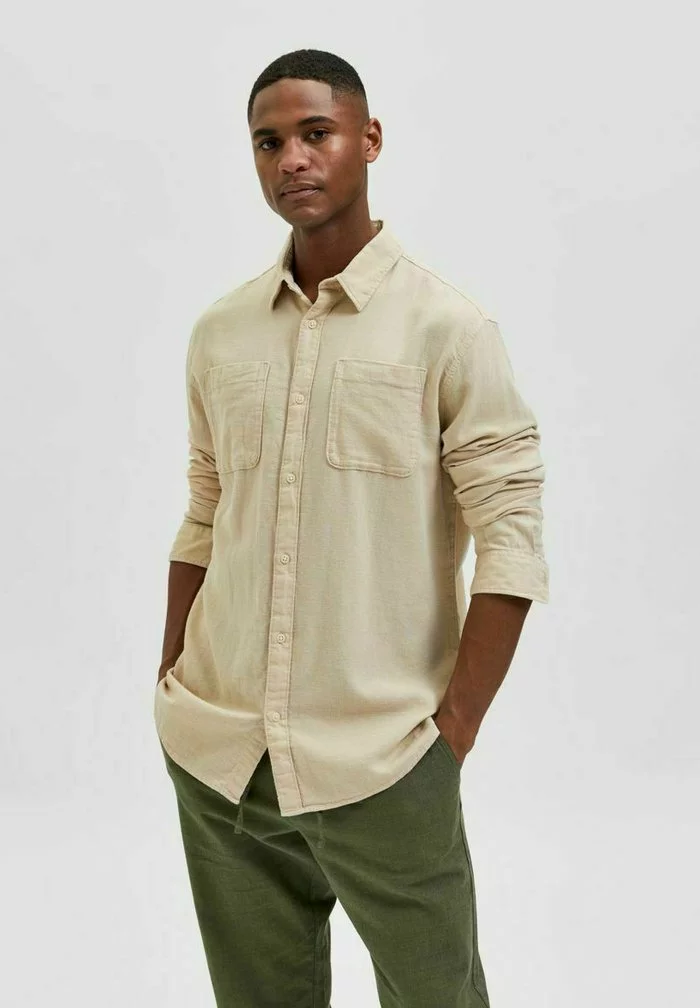 Selected Homme SLHSLIMNICO - Chemise - Oatmeal 1 Selected Homme SLHSLIMNICO - Chemise - Oatmeal