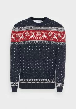 Selected Homme SLHNEWDEER CREW NECK - Pullover - Maritime Blue -Selected Homme Soldes Boutique 5e28d80e976a42e4ad105e606dac60c0