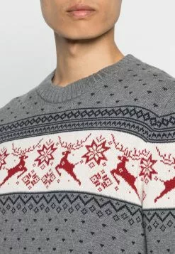 Selected Homme SLHNEWDEER CREW NECK - Pullover - Medium Grey Melange -Selected Homme Soldes Boutique 5e563b0ce1564e1e8e568e1e34c4fd85