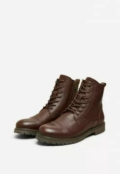Selected Homme Bottines à Lacets - Chocolate Brown -Selected Homme Soldes Boutique 5fd72eeff68544b29026bfa8ae59b799