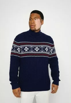 Selected Homme SLHFLAKE CABLE HIGH NECK - Pullover - Sky Captain