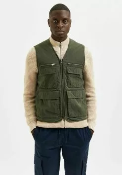 Selected Homme WESTE UTILITY-STIL - Veste Sans Manches - Dark Green