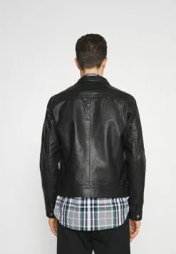 Selected Homme SLHICONIC BLOUSON - Veste En Cuir - Black -Selected Homme Soldes Boutique 630b5dea8e1b42c0ada5c245994fec43