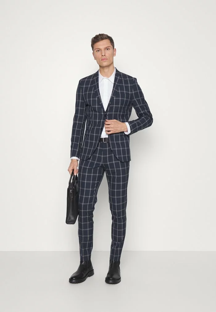 Selected Homme SLHMYLOLOGAN WINDOW CHECK - Costume - Navy Blazer/white 2 Selected Homme SLHMYLOLOGAN WINDOW CHECK - Costume - Navy Blazer/white – Image 2