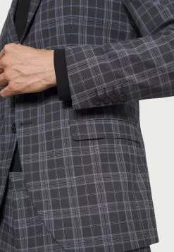 Selected Homme SLHMYLOLOGAN CHECK SUIT - Costume - Dark Grey Melange/light Blue -Selected Homme Soldes Boutique 65366f8892ed46f5822dde8687202058