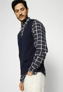 Selected Homme SLHBERG BUTTON WAISTCOAT - Veste Sans Manches - Navy Blazer -Selected Homme Soldes Boutique 696fabd0bda944c5b4c912a2f54ccc35