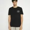 Selected Homme SLHWALTER O-NECK TEE - T-shirt Imprimé - Black