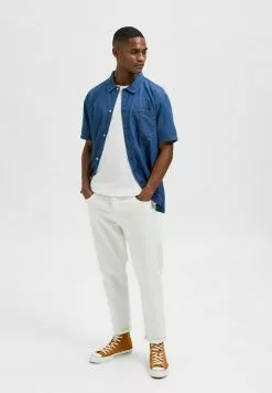 Selected Homme Jean Boyfriend - White Denim -Selected Homme Soldes Boutique 69ca9beb53a54632b284c81d10d4ae32