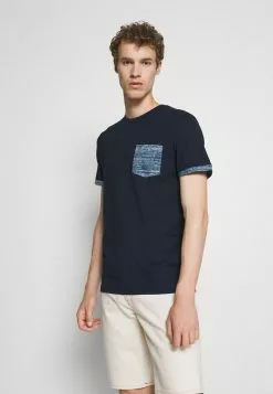 Selected Homme SLHREGADAO O NECK TEE - T-shirt Imprimé - Navy Blazer