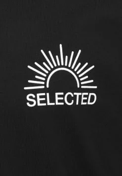 Selected Homme SLHRELAXEDMILO ONECK TEE - T-shirt Imprimé - Black -Selected Homme Soldes Boutique 6adf60c3e43143c194a5267580e71d67