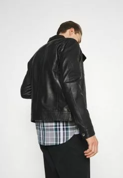 Selected Homme SLHICONIC BLOUSON - Veste En Cuir - Black -Selected Homme Soldes Boutique 6b2948b92ec845d8bdb516039d3e5abe