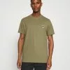 Selected Homme SLHFATE CAMP O NECK TEE - T-shirt Imprimé - Dusky Green