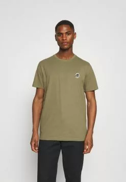 Selected Homme SLHFATE CAMP O NECK TEE - T-shirt Imprimé - Dusky Green