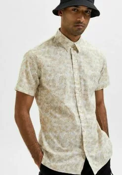 Selected Homme FLORAL - Chemise - Oatmeal -Selected Homme Soldes Boutique 6cff69d0769b4c53a64a38c93894b57a