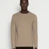 Selected Homme SLHROCKY CREW NECK - Pullover - Sepia Tint/light Grey Melange
