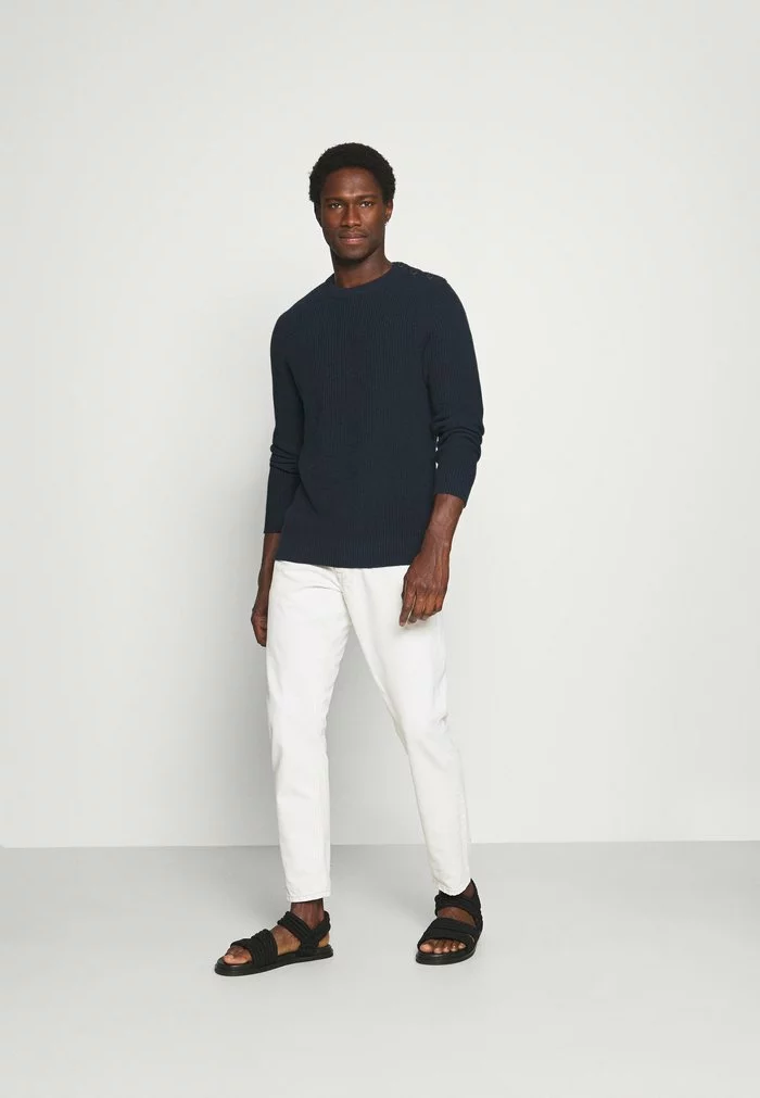 Selected Homme SLHIRVEN BUTTON CREW - Pullover - Black 2 Selected Homme SLHIRVEN BUTTON CREW - Pullover - Black – Image 2