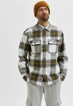 Selected Homme Chemise - Grey/white -Selected Homme Soldes Boutique 72f97291463c41658e73e68406c544d8