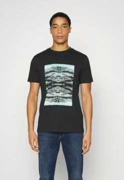 Selected Homme SLHMARIO O-NECK TEE - T-shirt Imprimé - Jet Black