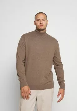 Selected Homme SLHBERG ROLL NECK - Pullover - Teak Melange