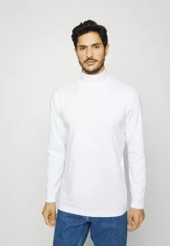 Selected Homme SLHRORY ROLL NECK TEE - T-shirt à Manches Longues - Bright White