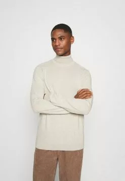 Selected Homme SLHBERG ROLL NECK - Pullover - Oatmeal Melange