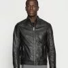 Selected Homme RACER - Veste En Cuir - Black