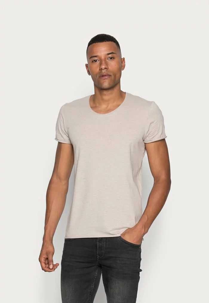 Selected Homme SLHNEWMERCE O-NECK TEE - T-shirt Basique - Dove Melange 1 Selected Homme SLHNEWMERCE O-NECK TEE - T-shirt Basique - Dove Melange