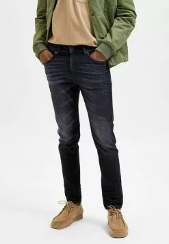 Selected Homme SLIM FIT - Jean Slim - Dark Grey Denim -Selected Homme Soldes Boutique 81bf76251a6346bf853f95b144499a5f
