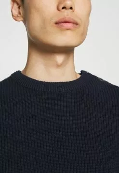 Selected Homme SLHIRVEN BUTTON CREW - Pullover - Navy Blazer -Selected Homme Soldes Boutique 826d91d7208945f8b67d9d98bbf1aef2