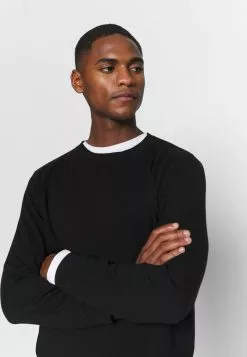 Selected Homme SLHBERG CREW NECK - Pullover - Black -Selected Homme Soldes Boutique 851bd2ec292c491abbab4cab51600e67