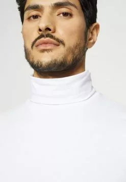 Selected Homme SLHRORY ROLL NECK TEE - T-shirt à Manches Longues - Bright White -Selected Homme Soldes Boutique 87d449eaa73f4ef3b6764b8f69674a68