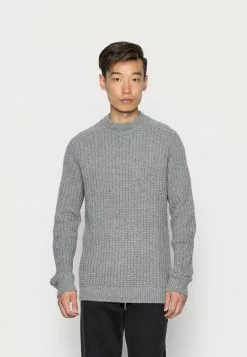 Selected Homme SLHATLAS CREW NECK - Pullover - Light Grey Melange