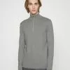 Selected Homme SLHBERG HALF ZIP - Pullover - Egret Melange