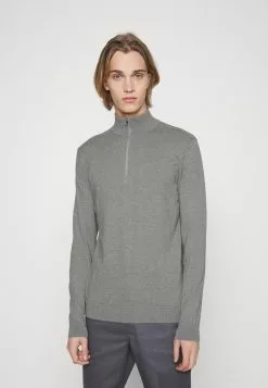 Selected Homme SLHBERG HALF ZIP - Pullover - Egret Melange
