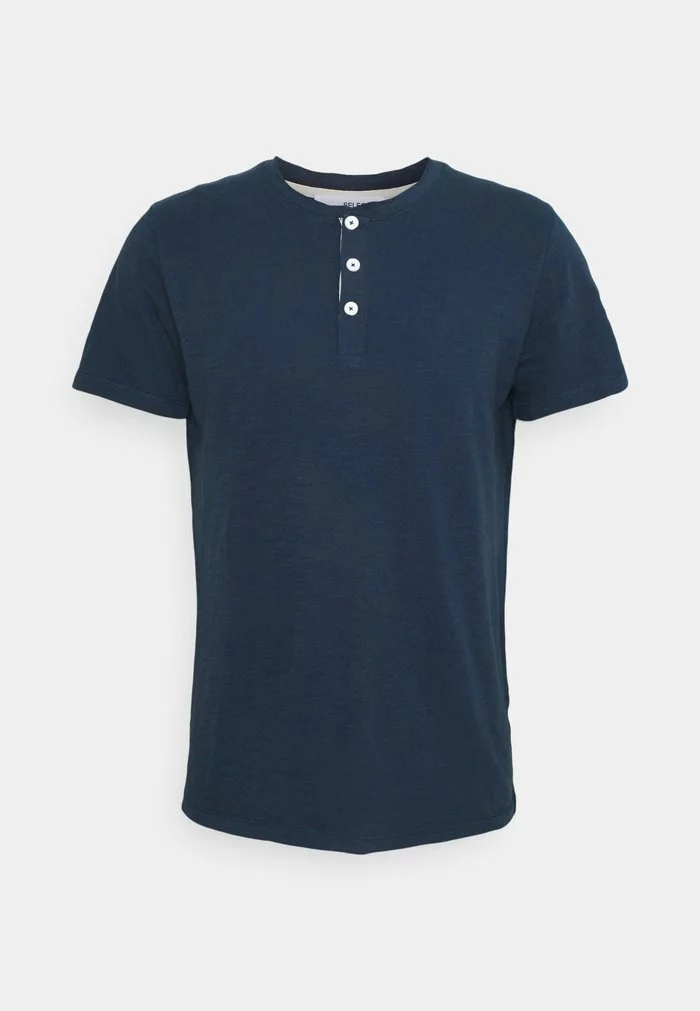 Selected Homme SLHDUKE SPLIT NECK TEE - T-shirt Basique - Insignia Blue 5 Selected Homme SLHDUKE SPLIT NECK TEE - T-shirt Basique - Insignia Blue – Image 5