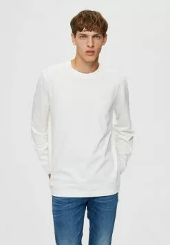 Selected Homme T-shirt à Manches Longues - Egret