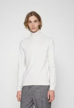 Selected Homme SLHBERG ROLL NECK - Pullover - Egret Melange
