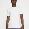Selected Homme SLHDUKE SPLIT NECK TEE - T-shirt Basique - Egret