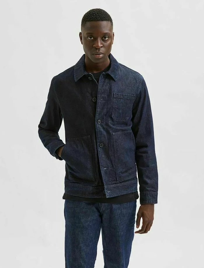 Selected Homme Veste En Jean - Dark Blue Denim 1 Selected Homme Veste En Jean - Dark Blue Denim