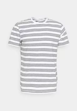Selected Homme SLHTYLER O NECK TEE - T-shirt Imprimé - White/black