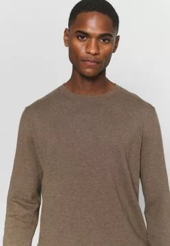 Selected Homme SLHBERG CREW NECK - Pullover - Teak/melange -Selected Homme Soldes Boutique 94a786b0d33e48fda0965e25642e326f