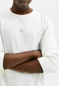 Selected Homme T-shirt à Manches Longues - Bright White -Selected Homme Soldes Boutique 94e8c9cb9794450bab557183ad02673e
